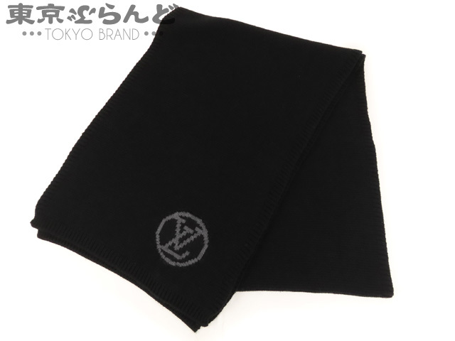 101464446 ルイヴィトン LOUIS VUITTON エシャルプ LV コラージュ マフラー ウール ノワール ブラック 黒 M75754 レディース