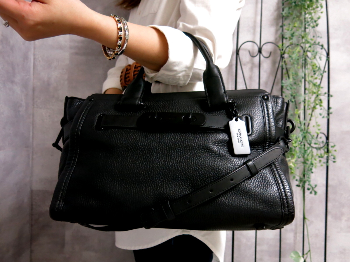 COACH コーチ ハンドバッグ 34408 Swagger Carryall in Nubuck Pebble 