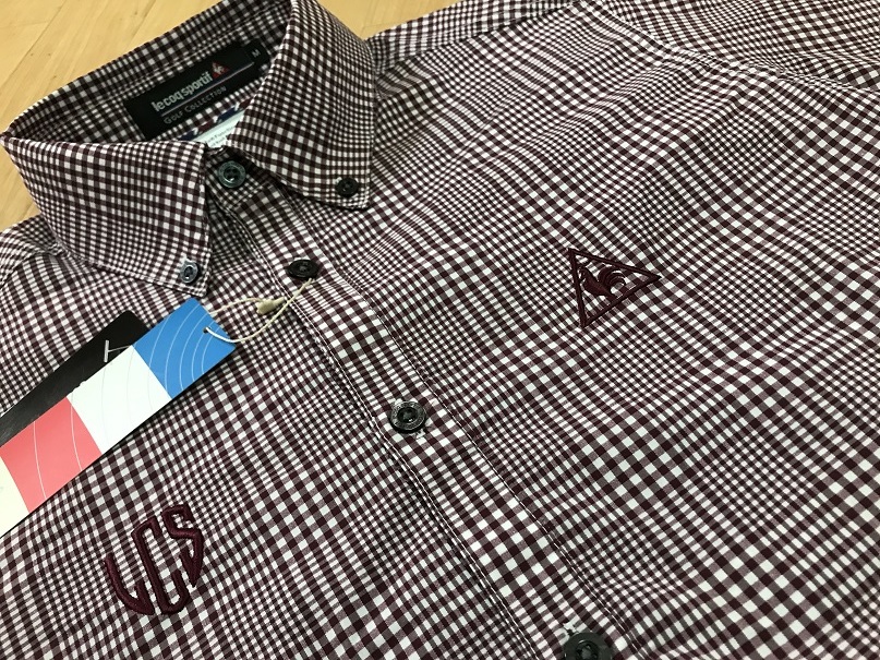  Le coq sportif GOLF ルコックゴルフ グレンチェック長袖シャツ QGMNJB71 RD00 Ｍ(ルコック)｜売買されたオークション情報、yahooの商品情報をアーカイブ公開 - オークファン シャツ