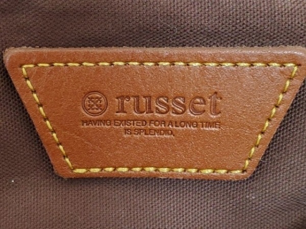 トートバッグ ラシット russet ナイロン×レザー russet(ラシット) ナイロン モノグラム レザー 総柄 新品 - Russet ネイビー ナイロンジャガード×レザー 美品 フリンジ