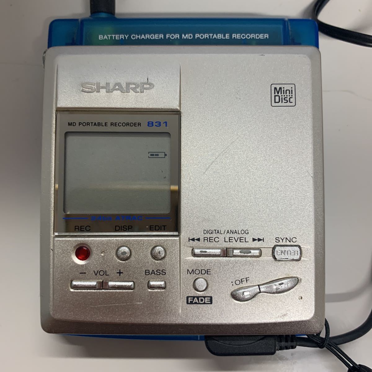 オーディオ機器 SHARP MDポータブルレコーダー MD-MT831-A ディスク