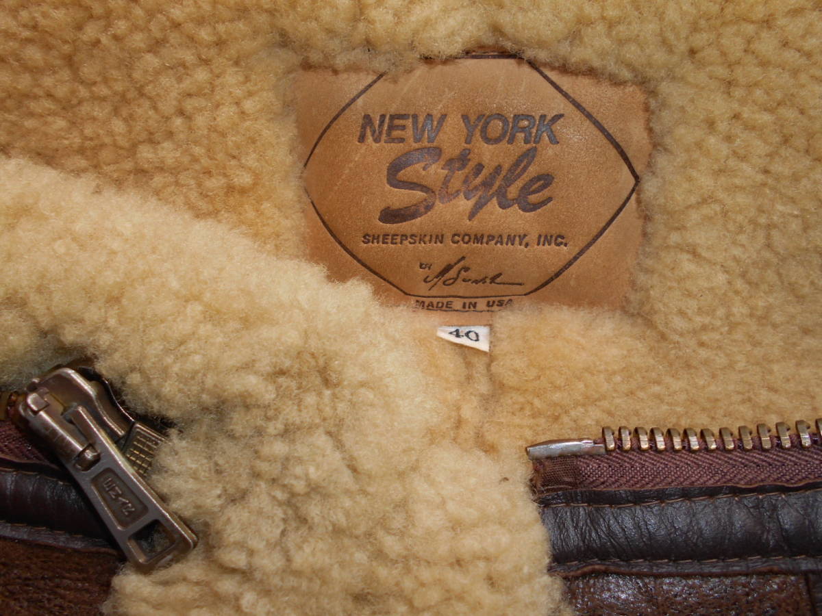 ☆USA製 NEWYORK Style 羊革ムートンレザー B-3タイプ・フライト 