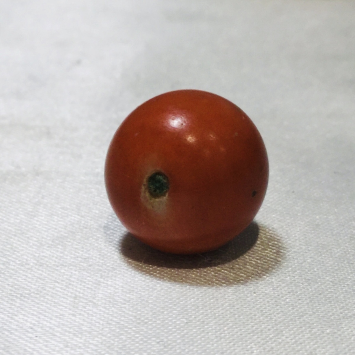 【現状品/T】天然珊瑚 珊瑚 大玉1点 約12mm 和装 簪 緒締 ネックレス ブレスレット コーラル サンゴ アンティーク I0919