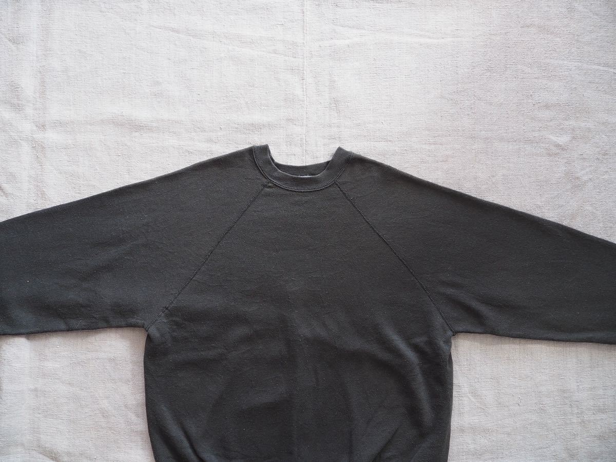 90s USA製 Tultex スウェット L ブラック クルーネック アメリカ製 黒 