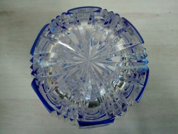 KAMAY カメイガラス 花瓶 ブルー 花器 高さ約23.5cm フラワーベース