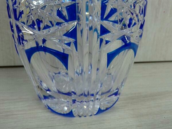 KAMAY カメイガラス 花瓶 ブルー 花器 高さ約23.5cm フラワーベース