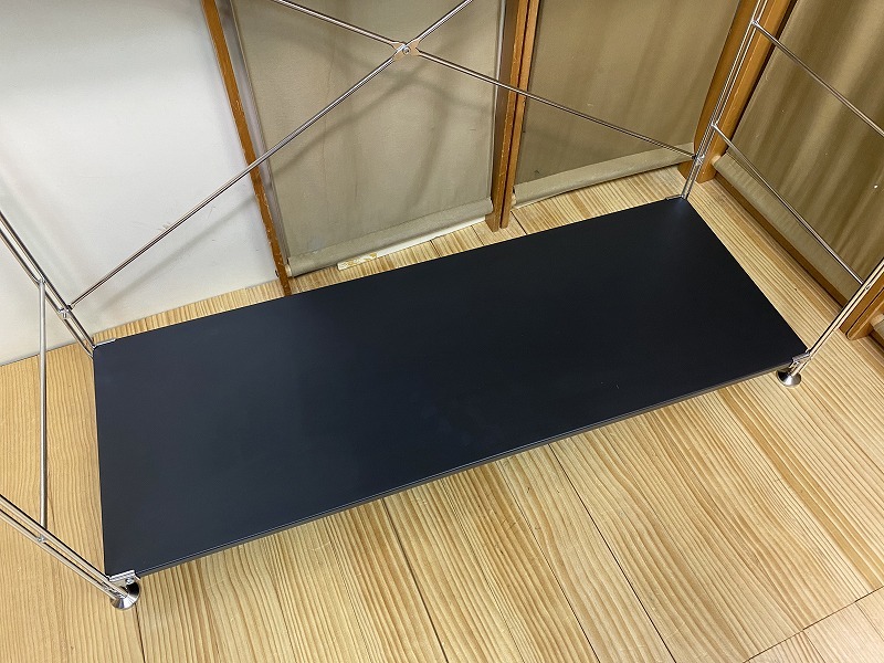 ☆無印良品 ステンレスユニットシェルフ ダークグレー 幅112㎝棚 大型
