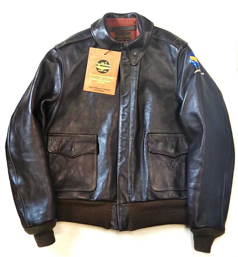 BUZZ RICKSONS バズリクソンズ A-2 ホースハイド レザー ジャケット AIR FORCE U.S.ARMY フライトジャケット 40 BUZZ バズリクソンズ A-2 TYPE ホースハイドレザーブラックA-2 襟ボア