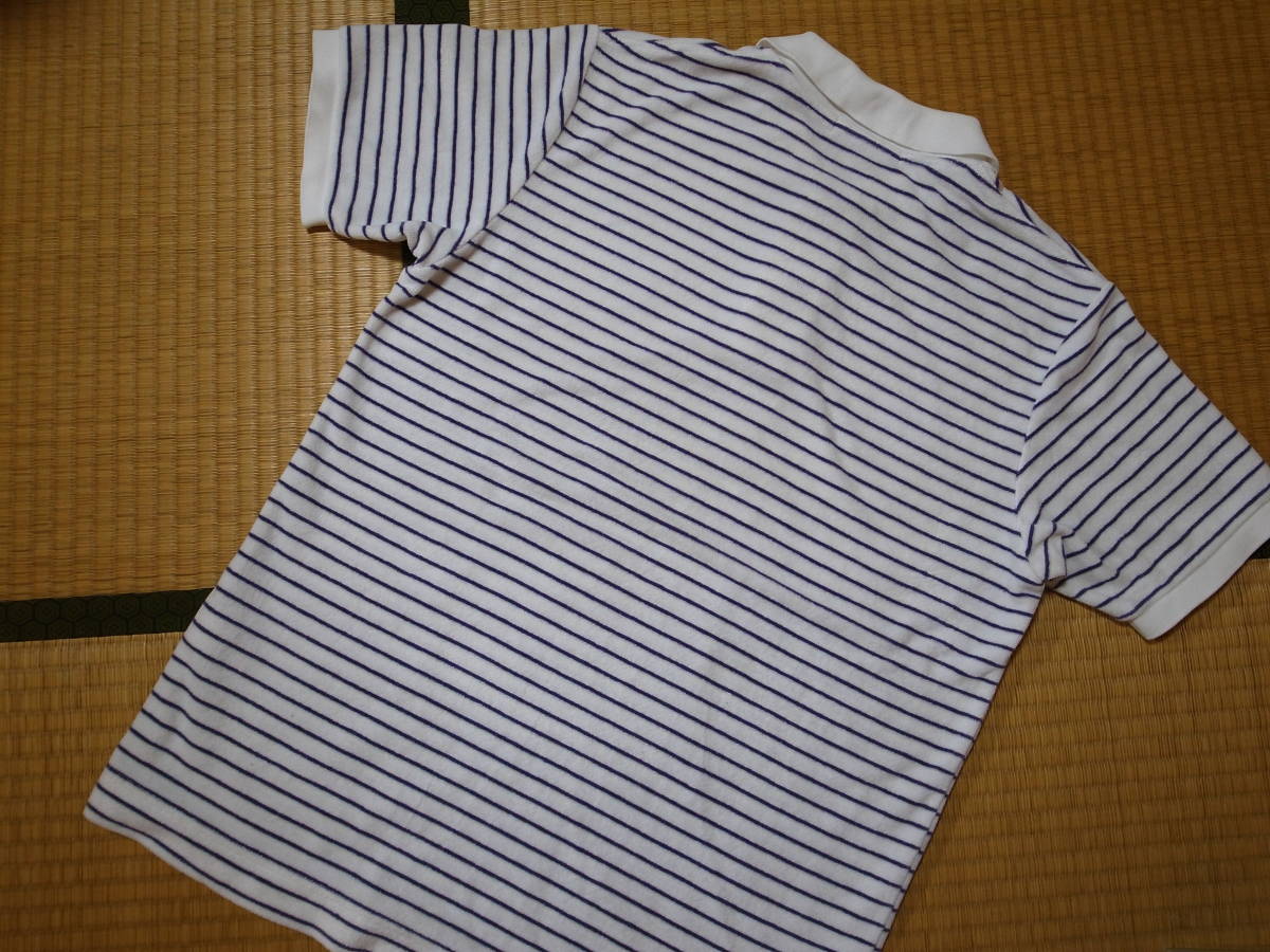 ☆A BATHING APE☆ボーダー ポロシャツ☆ホワイト☆タオル地☆M☆BAPE