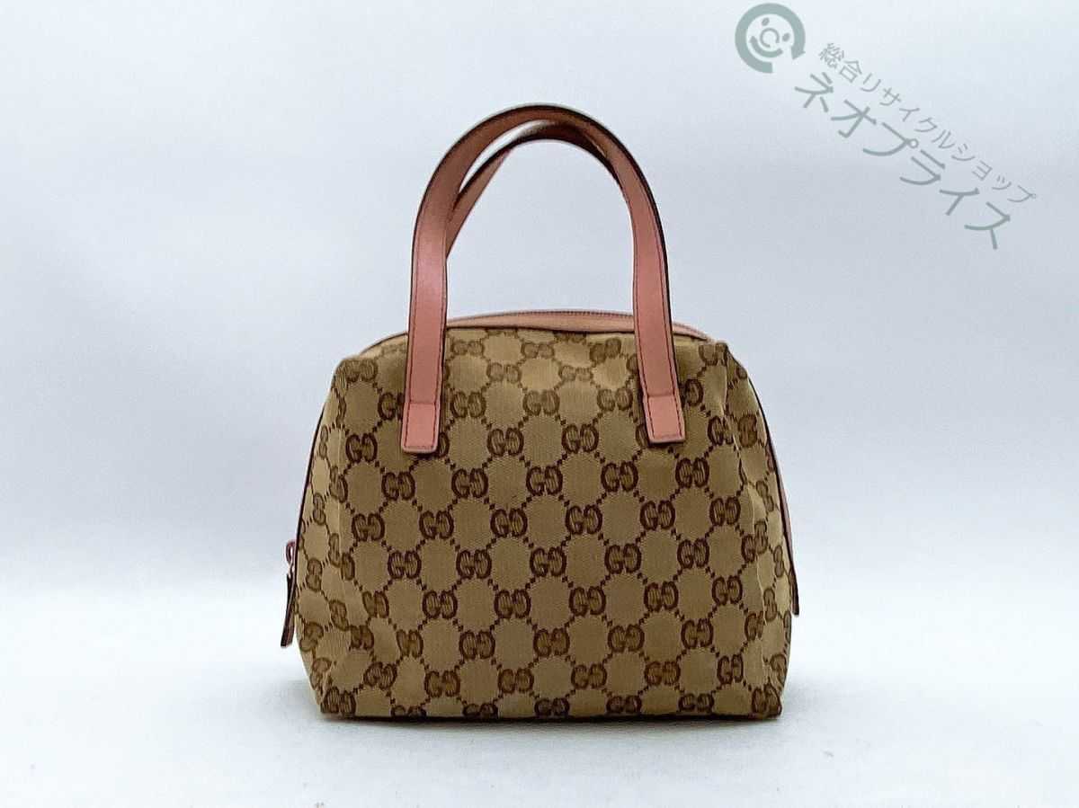 ◇Z7334 GUCCI グッチ GGキャンバス レザー ミニ ハンド ポーチ バッグ