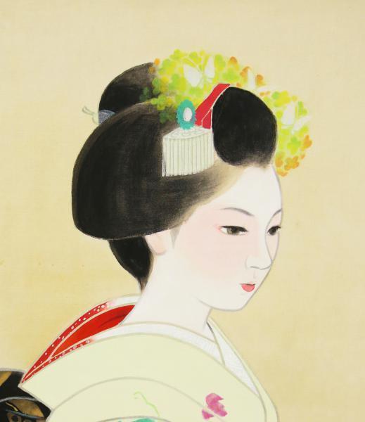 Yahoo!オークション - 額装 日本画 真作保証倉田冨美 美人画 落款 直筆