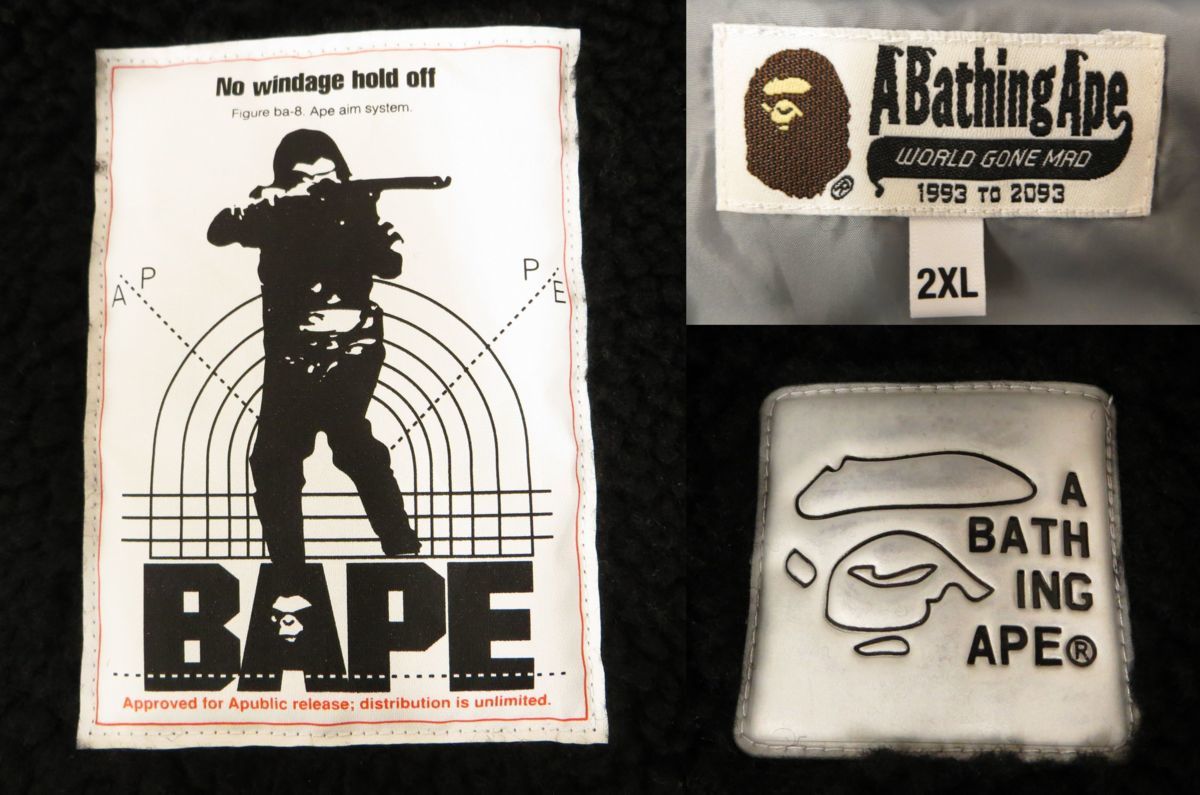 ☆【美品】A BATHING APE BOA SNOWBOARD JACKET ブラック サイズ:2XL 
