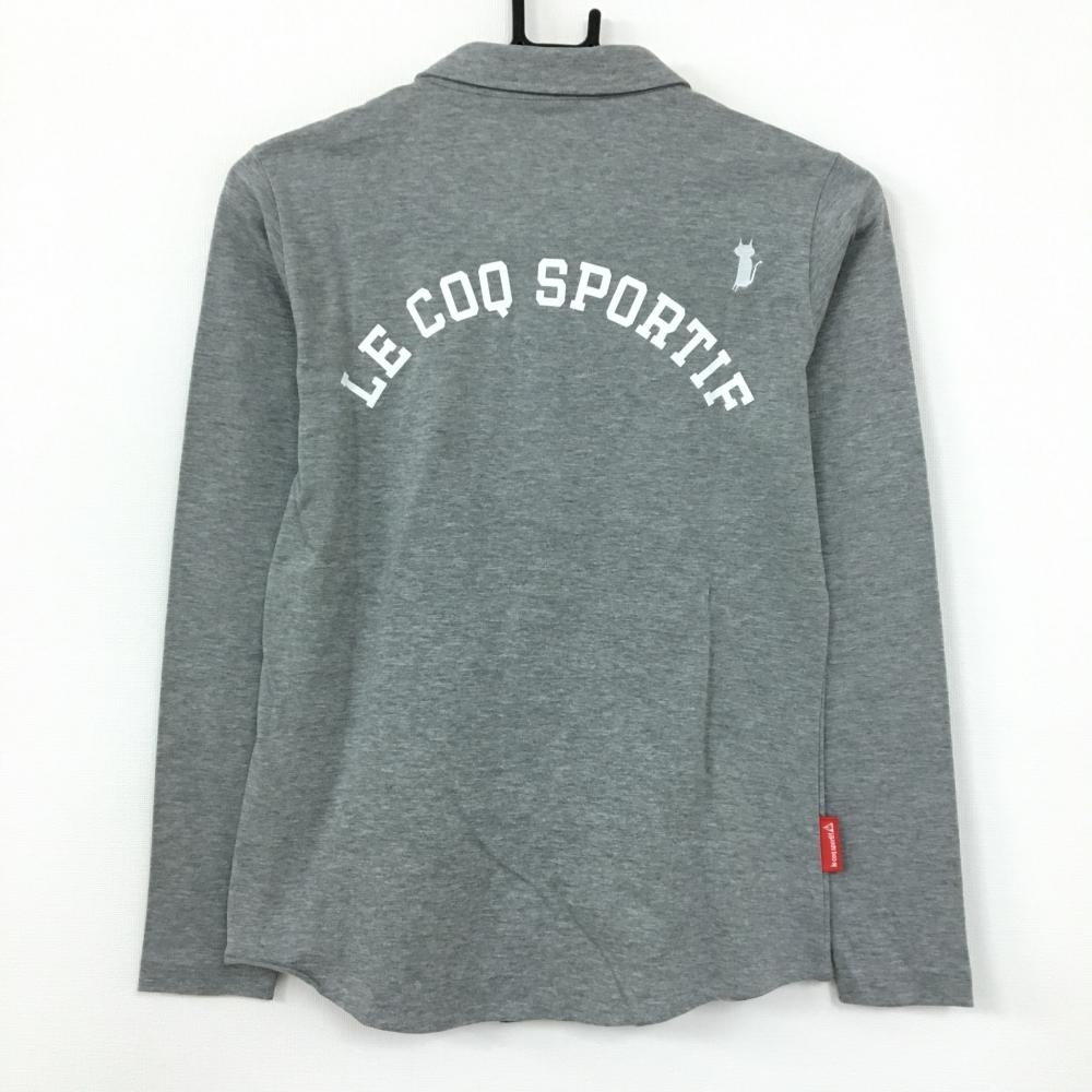 【新品】le coq sportif ルコック 半袖ポロシャツ 杢グレー×ネイビー 吸汗速乾 UVケア レディース M ゴルフウェア coq sportif le ロゴ刺しゅう 切替プリント半袖ポロシャツ(半袖シャツ・ポロシャツ)|Le Aライン