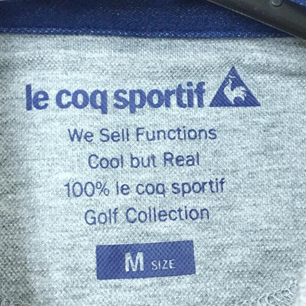 【新品】le coq sportif ルコック 半袖ポロシャツ 杢グレー×ネイビー 吸汗速乾 UVケア レディース M ゴルフウェア coq sportif le ロゴ刺しゅう 切替プリント半袖ポロシャツ(半袖シャツ・ポロシャツ)|Le Aライン