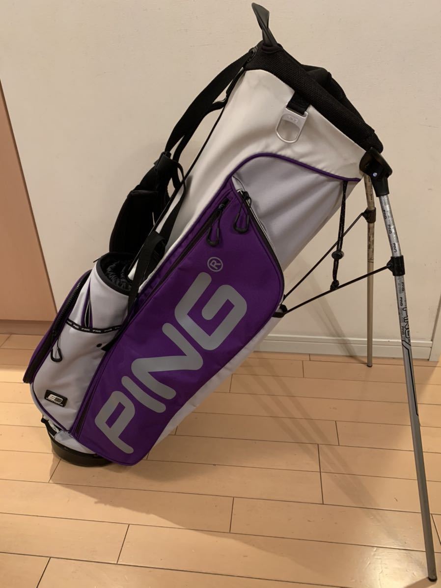 美品 特注品 PING スタンド キャディバッグ（ホワイトパープル
