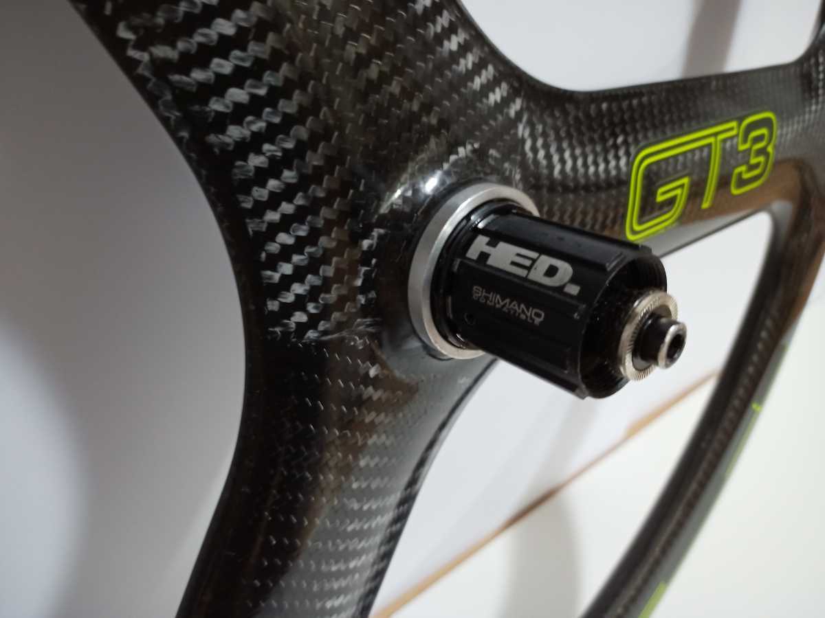 HED GT3 ヘッド チューブラー リア ワイドリム バトンホイール カーボン - 訳アリ H3+ ホイールセット シマノフリー バトン 外幅26.5mm HED（自転車用パーツ｜自転車・サイクリング）：スポーツ