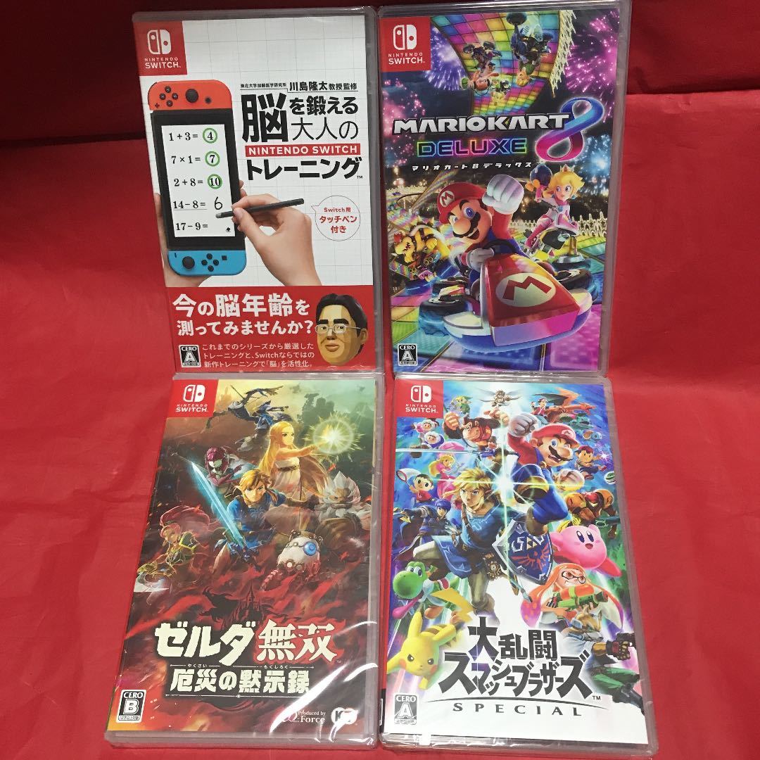 スイッチソフト 4本セット マリオカート8、ゼルダ無双厄災の黙示録