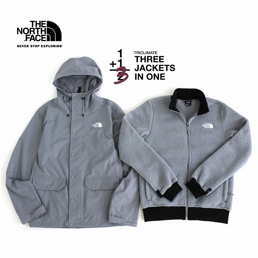 新作，定番 3way ot3703MPN The North Face メンズM トリクライメイト ジャケット マウンテンパーカー&times;シェルパフリースジャケット グレー色(Mサイズ)｜売買されたオークション情報、yahooの商品情報をアー 男性用