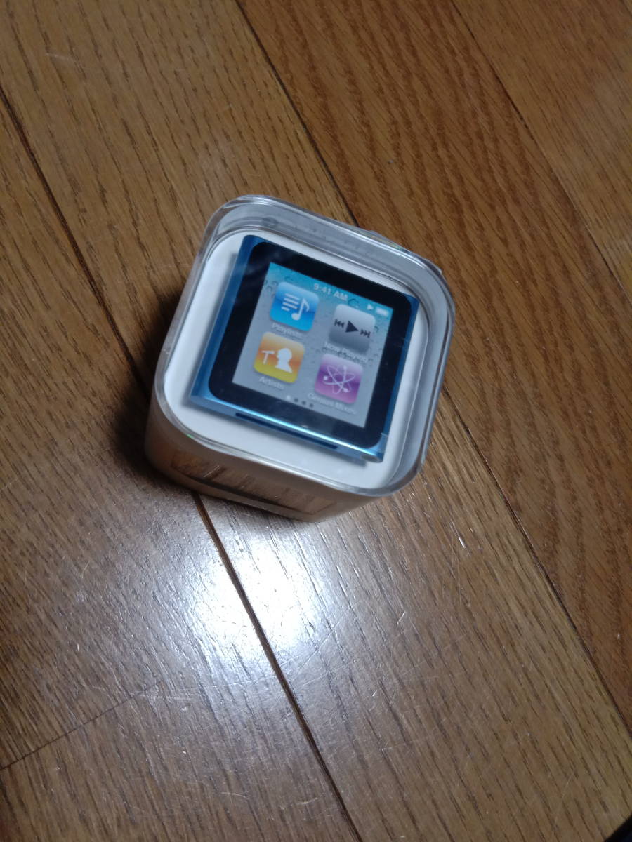 本店 価格 ipod nano 8gb blue PC689J/A 未開封未使用　アイポッド　ナノ　音楽　オーディオ再生　イヤフォン、USBケーブル付属