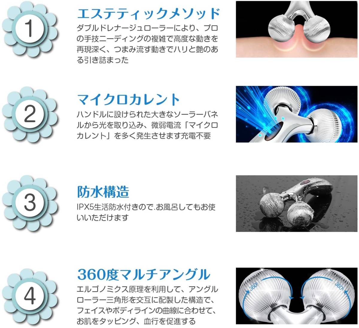 新品未開封 SEPOVEDA 美顔ローラー 小顔ローラー 美容ローラー マッサージローラー 美肌 むくみ防止小顔脂肪セルライトを解消 フェイス＆_6