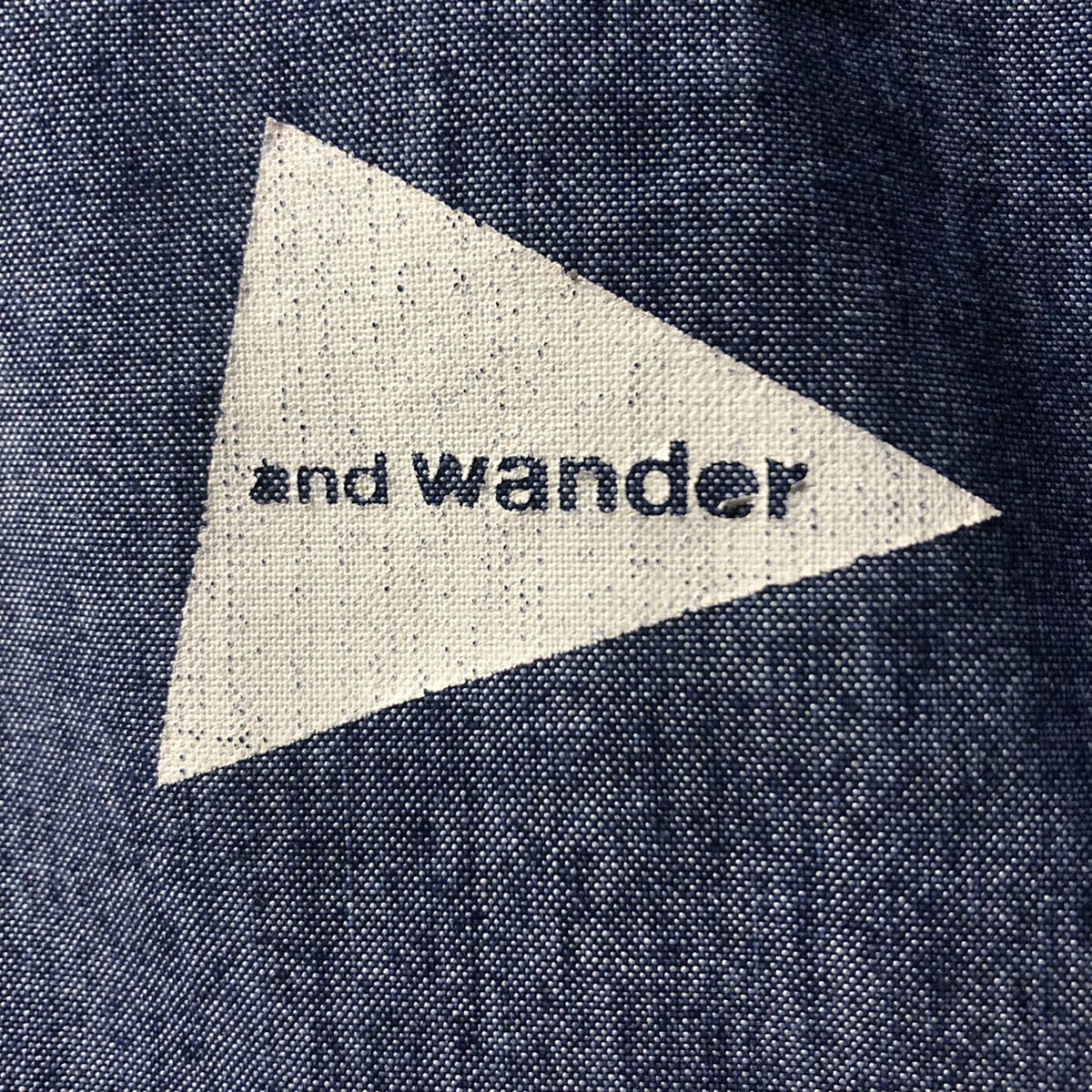 ☆and wander dungaree short sleeve shirt ブルー 4 アンドワンダー 