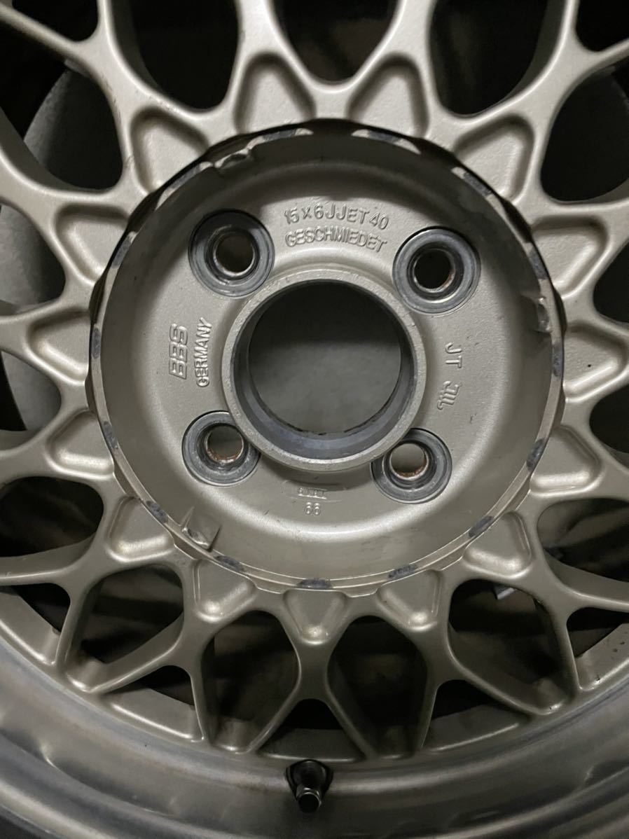 BBS PCD100 RG 15インチ 4穴 6J 15in 当時物 - RS 希少加工なし4