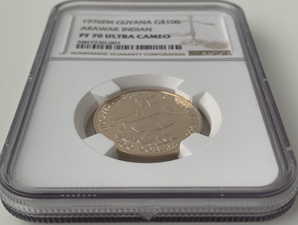 100ドル金貨☆Guyana ガイアナ共和国 1976年度 プルーフコイン