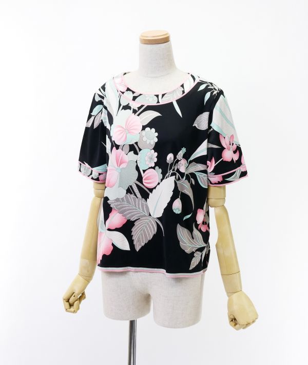 GI2205○LEONARD/レオナール*日本製*花柄*半袖 Tシャツ/トップス 