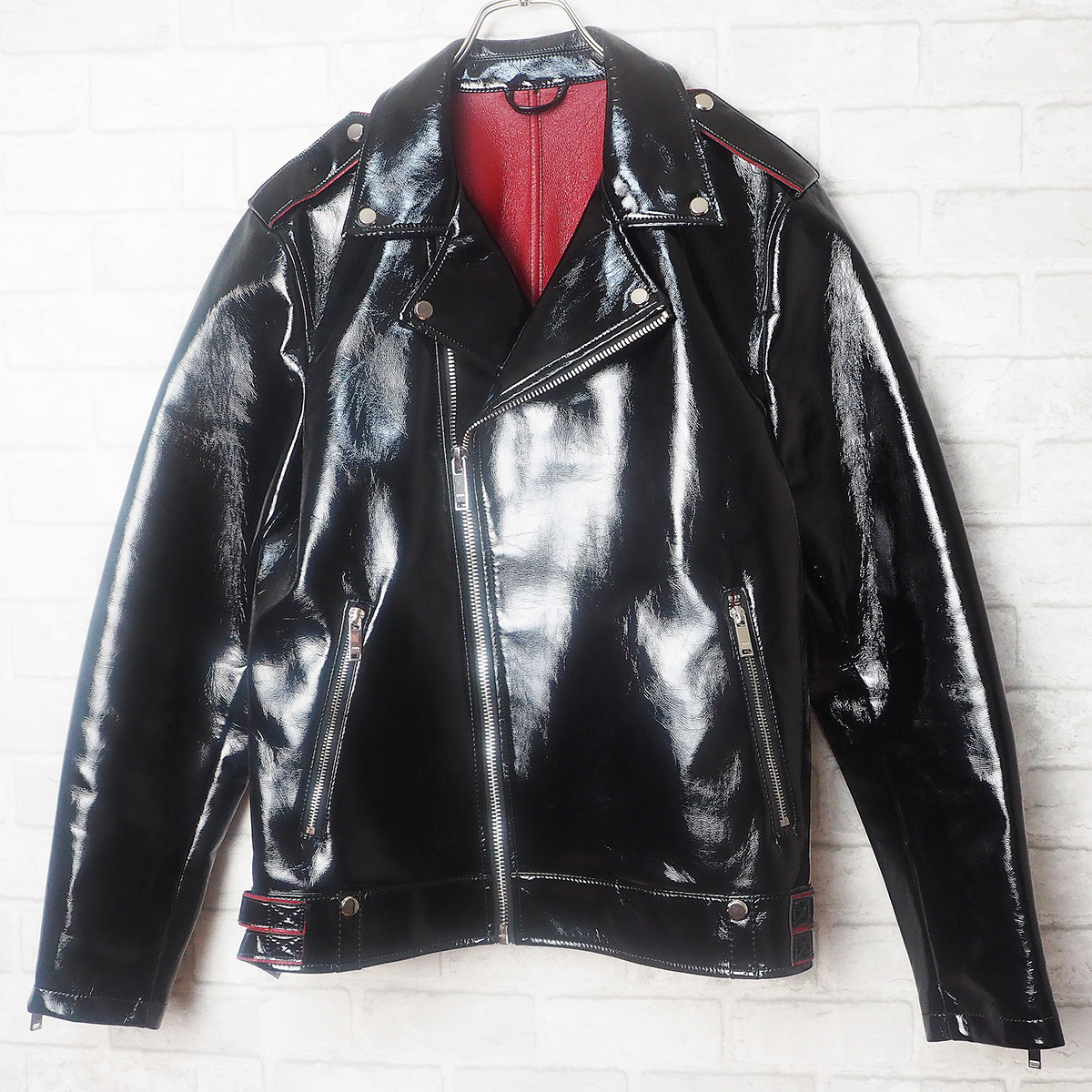 レア ZARA ザラ 光沢 エナメルFレザー ダブル ライダースJKTの入札履歴 