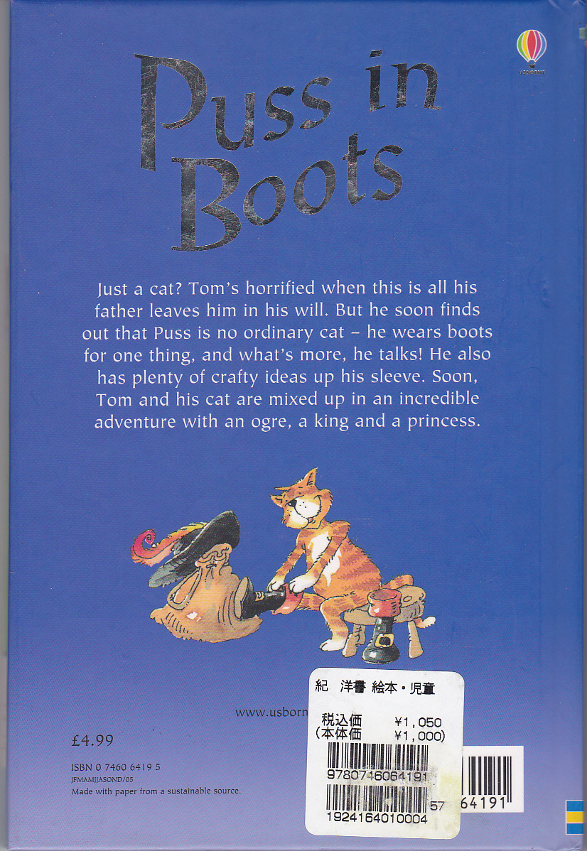 洋書 お子様向けの英語の絵本 Puss In Boots 長靴をはいた猫 洋書 外国語絵本 売買されたオークション情報 Yahooの商品情報をアーカイブ公開 オークファン Aucfan Com