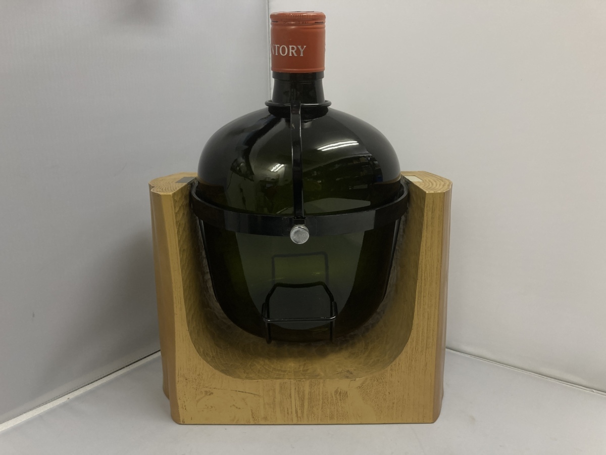 サントリーウイスキー　木製土台 USED サントリー ウイスキー 木製土台 空瓶 SUNTORY WHISKY ビッグ