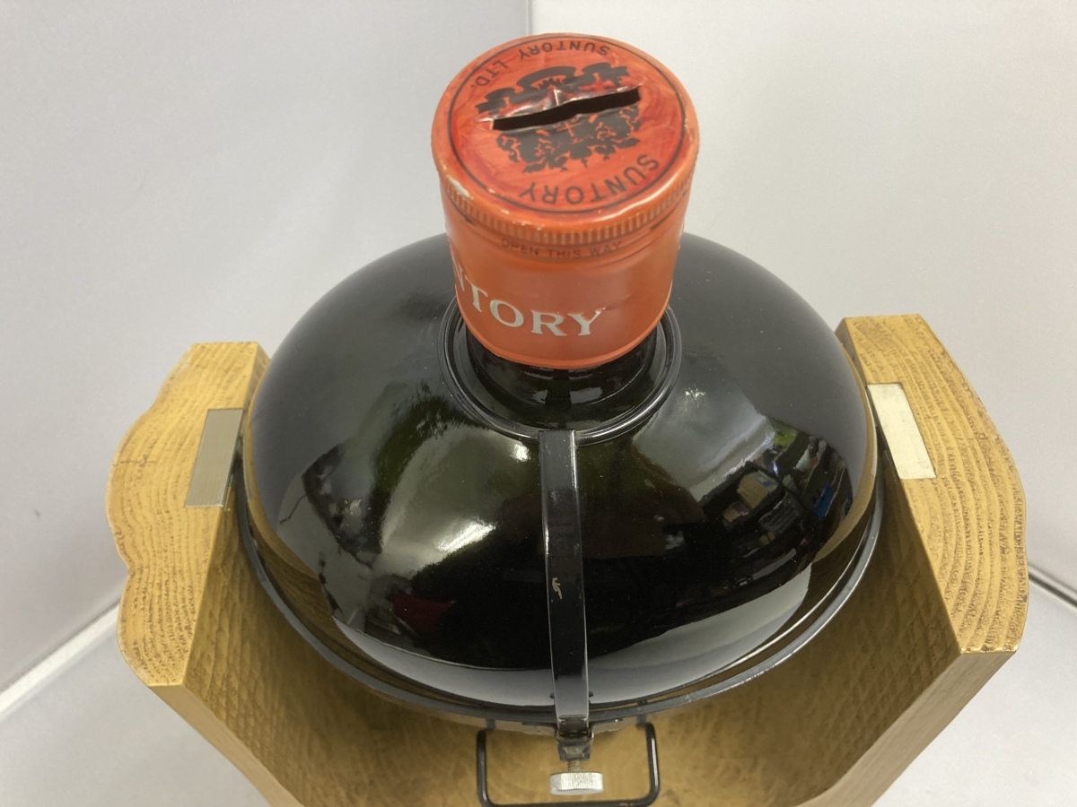 サントリーウイスキー　木製土台 USED サントリー ウイスキー 木製土台 空瓶 SUNTORY WHISKY ビッグ