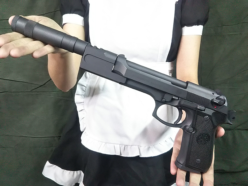 【M92Fレオン仕様サイレンサーモデル】（3254）WAブローバックガスガン　塗装ガスガン　金属塗装　初速97ms　　GTF町田製作　