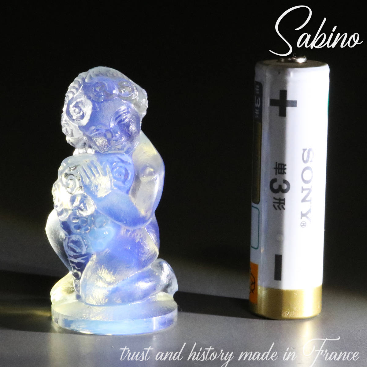 Sabino サビノ フランス オパールセント 犬 ガラス ヴィンテージ