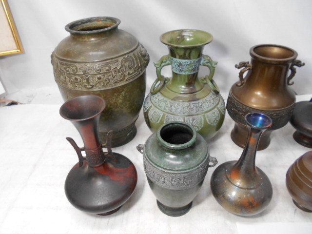 大雅堂1019 銅製花瓶 11個まとめて 花生 華道具 茶席道具 美品