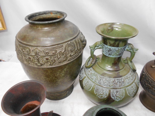 大雅堂1019 銅製花瓶 11個まとめて 花生 華道具 茶席道具 美品