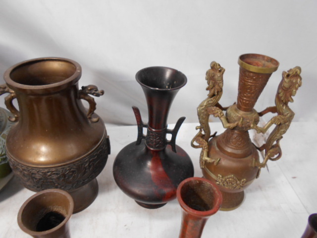 大雅堂1019 銅製花瓶 11個まとめて 花生 華道具 茶席道具 美品