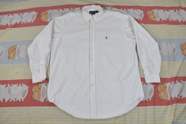 ポロ ラルフローレン ボタン ダウン シャツ 白 綿100％ Polo Ralph Lauren 16 33 ma /8322 501 101 505 00 606 511 503 200 66 70 80 90