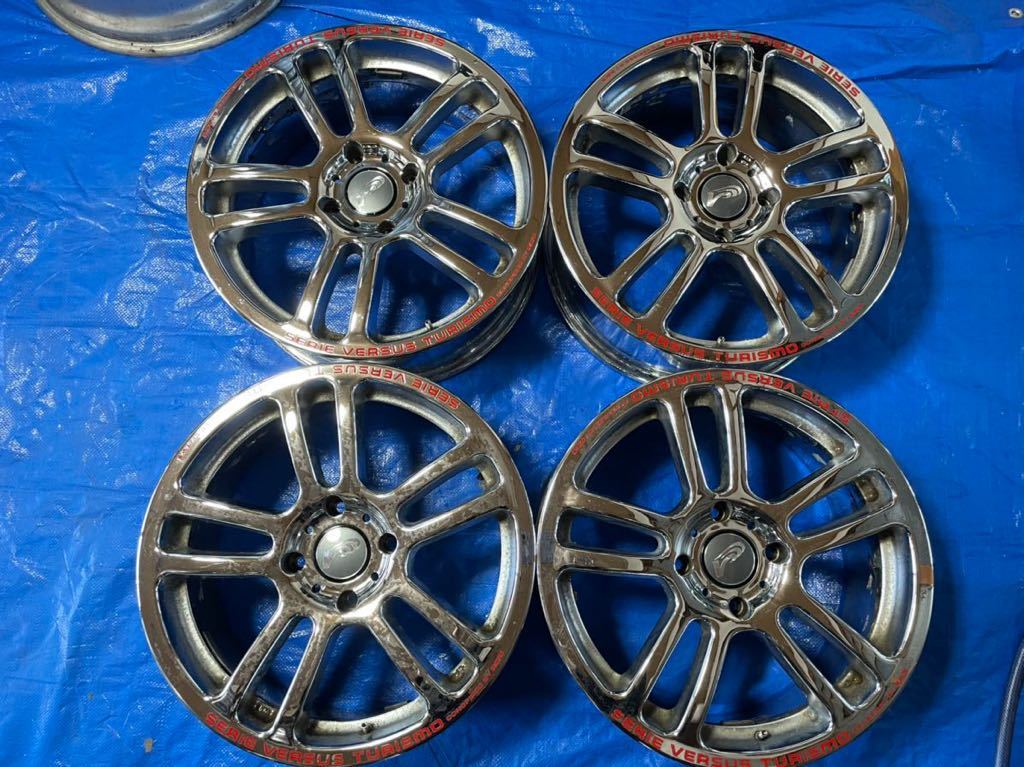 ESTA SERIE VERSUS TURISMO 17×7JJ+42 114.3/4H ハブ径約73mm CONSPIRED BY RAYS 日本製　アルミホイール4本