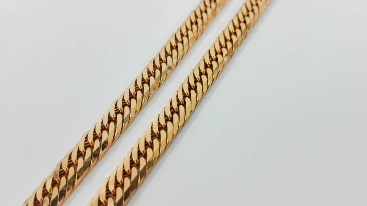 即決】K18 750 8面喜平ネックレス トリプルチェーン 8面カット 30.3g 