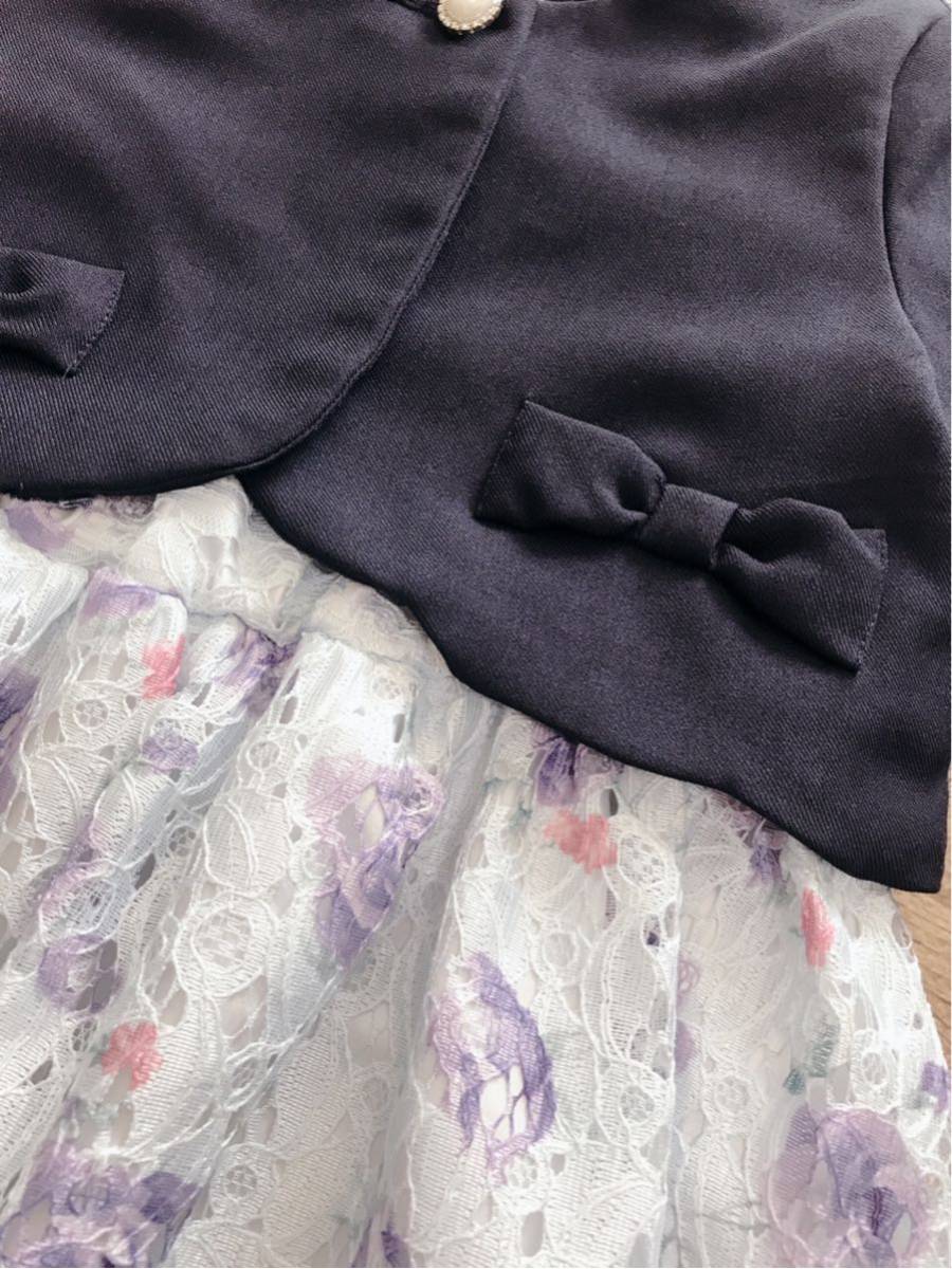 Any Fam フォーマル アンサンブル 花柄ワンピース セットアップ 入学式 発表会 女の子 可愛いワンピース1cm 1 115 124cm 売買されたオークション情報 Yahooの商品情報をアーカイブ公開 オークファン Aucfan Com