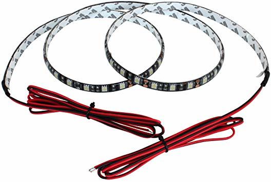 白色 180cm 【ケーブル1.5m】 12V 両端子 防水 LED テープライト 3チップ 180cm (黒ベース) 発光色：_1