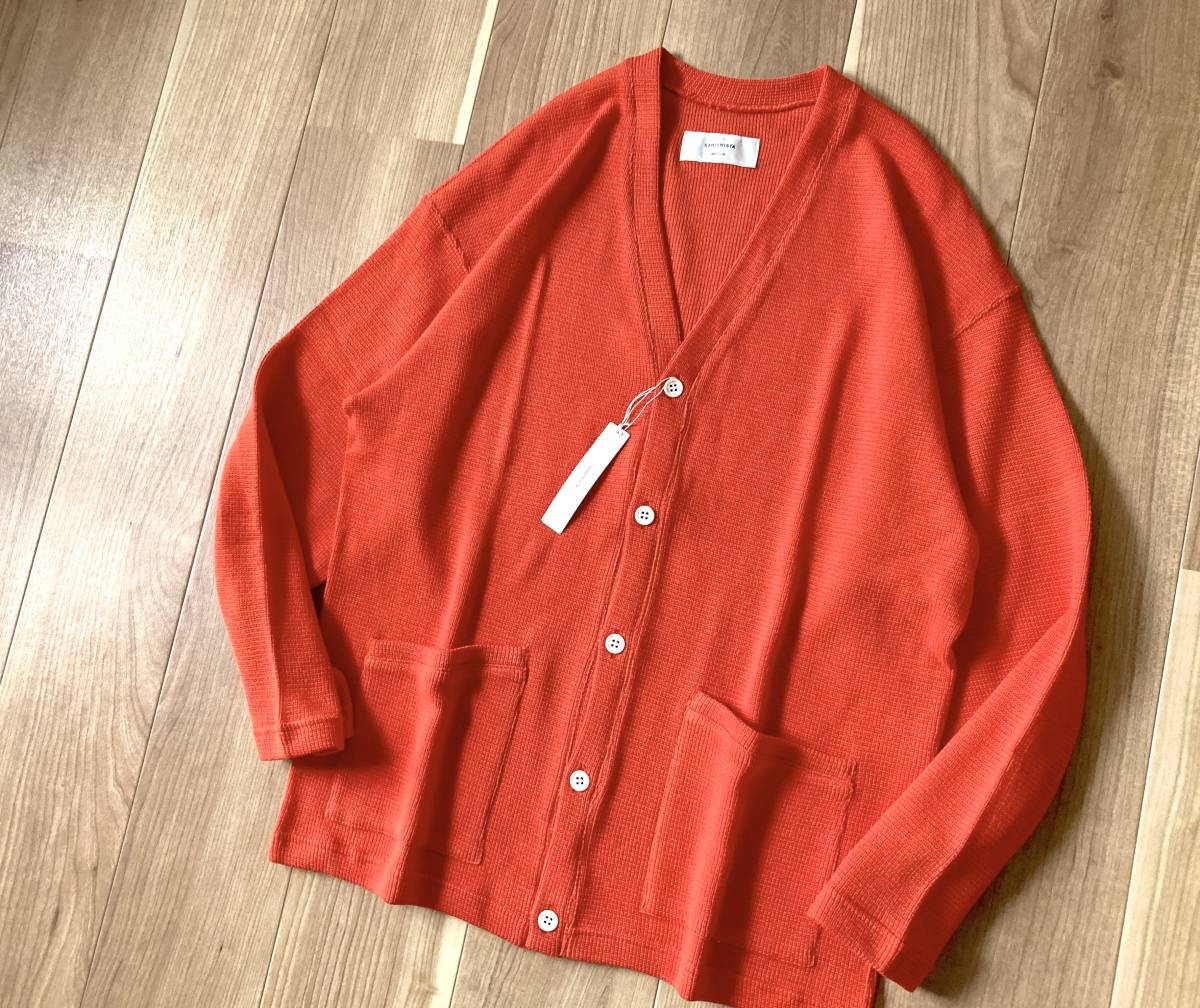 日本製☆ SANDINISTA / Wide Sleeve Cotton Knit Cardigan / ORANGE 