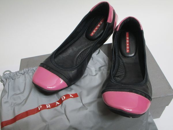 未使用 PRADA SPORTS プラダ スポーツ レザー パテントレザー バイ 