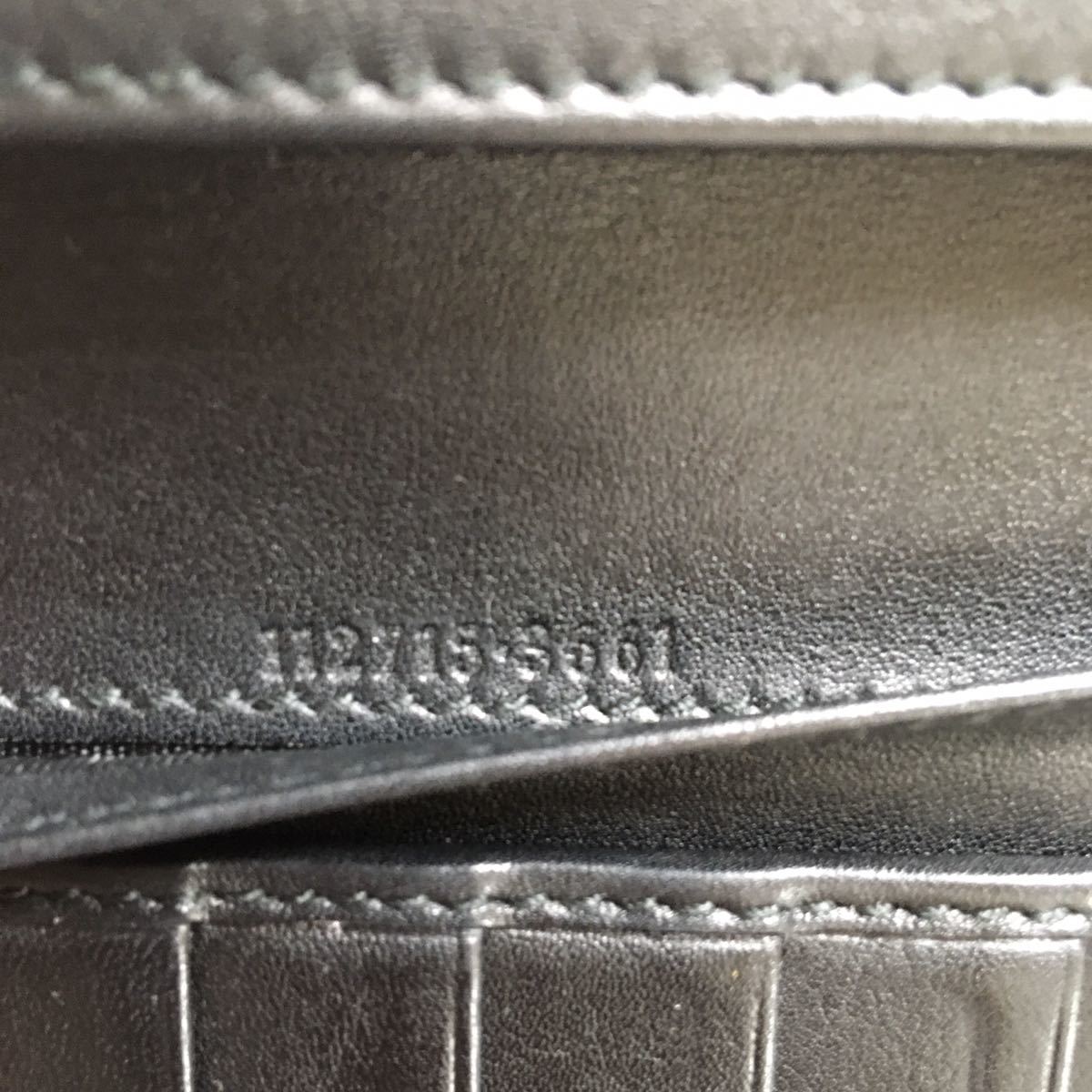 GUCCI グッチ 長財布 二つ折り GG シマ 総柄 レザー 黒 ブラック 