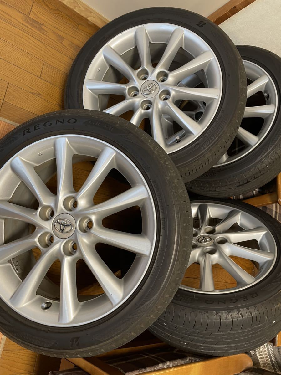 トヨタエスティマ純正17インチアルミホイール &ブリヂストン　レグノREGNO GR-XⅡ 205/50r17☆80系エスクァイアで使用☆中古4本セット