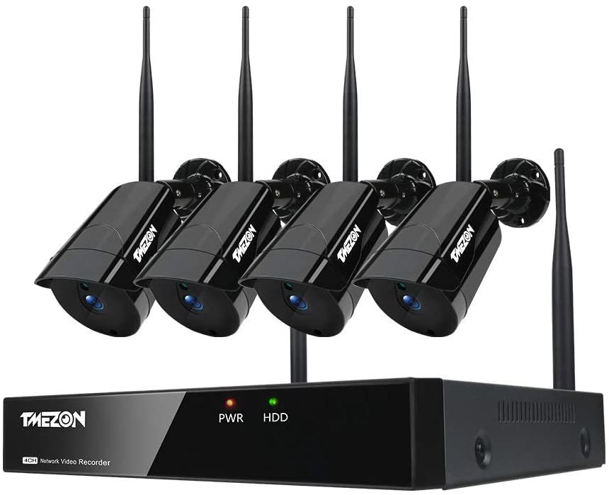 【2020最新バージョン】ワイヤレス防犯カメラセット TMEZON 200万画素 1080Ｐ ワイヤレス防犯カメラ (4台200万画素＋4CH NVR＋NO HDD)