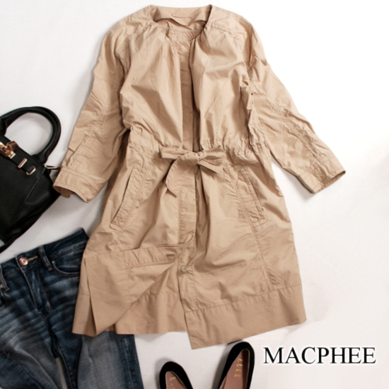 極美品 MACPHEE マカフィー ダブルブレストトレンチコート キャメル 
