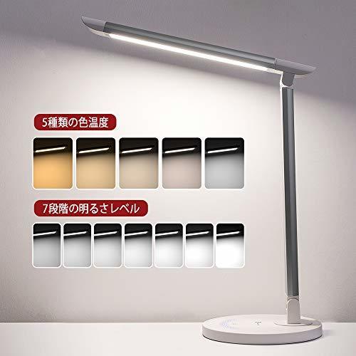 ホワイト デスクライト TaoTronics LED 目に優しい 電気スタンド 省エネ 学習机 テーブルスタンド 卓上ライト タ_6