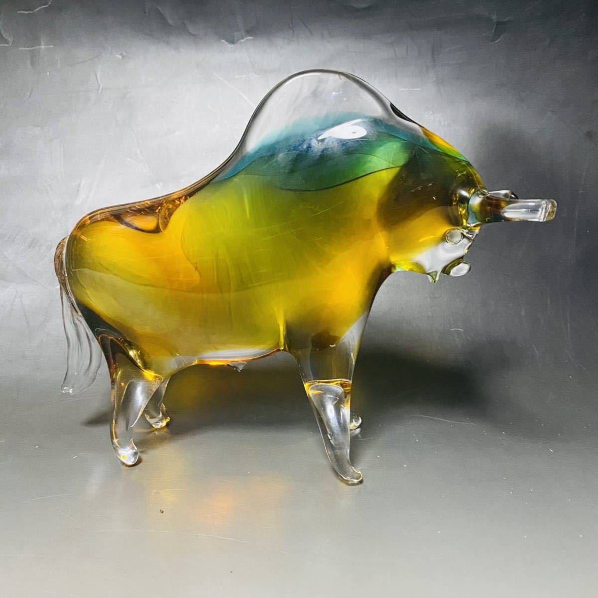 ムラーノガラスの雄牛 Etsy 日本 オブジェ ベネチアンガラス 闘牛